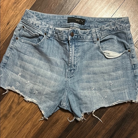 Venezia Blue Distressed Jean Shorts - Picture 1 of 7